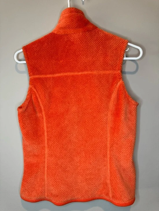 Patagonia Fleece Vest Womens Orange Full Zip Polartec Outdoor Small Lightweight - Picture 5 of 9